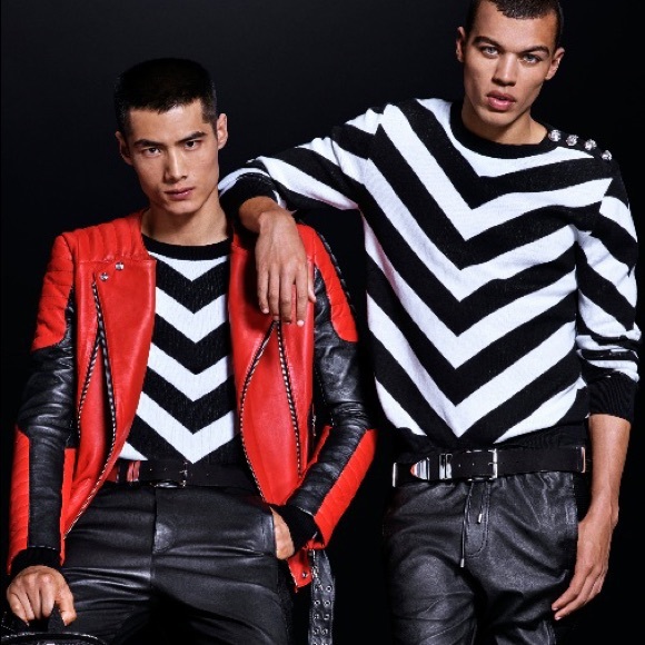 Balmain X HM Black and White Chevron Sweater - Picture 8 of 9